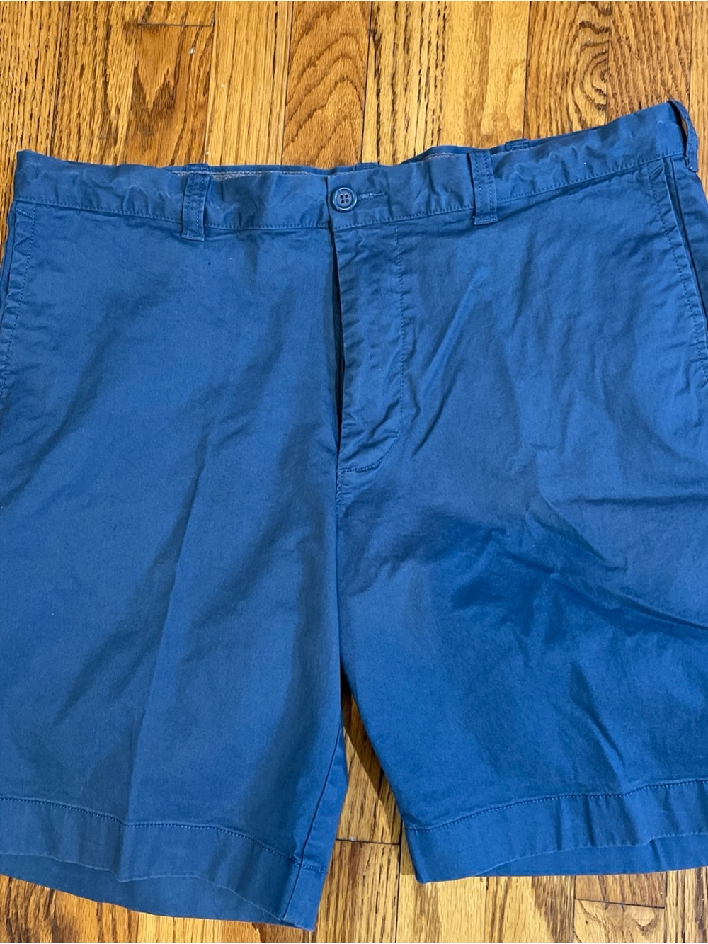 J. Crew Blue Flat-Front Cotton Shorts